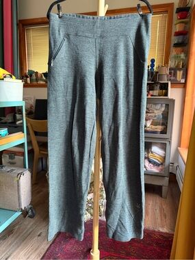 Ibex gray thick wool Izzy pants mid-rise size L